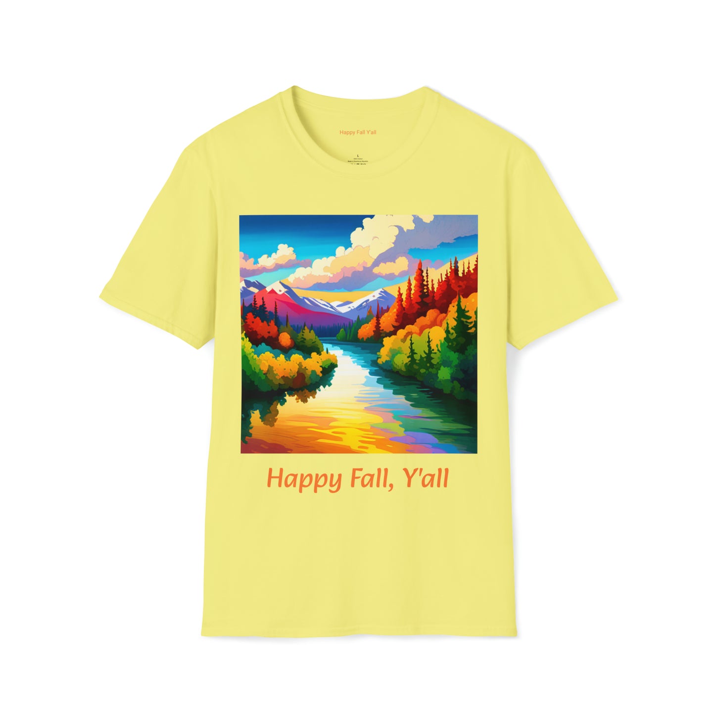 Happy Fall, Y'all -- Unisex Softstyle T-Shirt